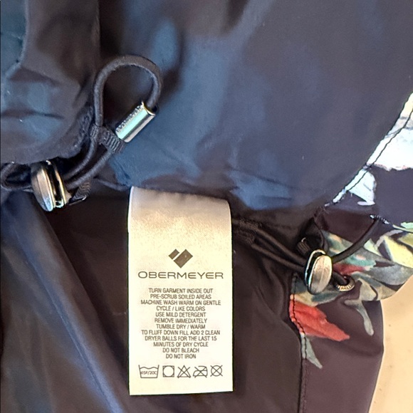 Obermeyer Black Alpine Flowers Watercolor puffer multicolor Ski jacket - Picture 10 of 14